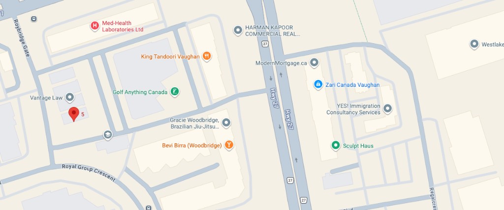 Map showing Clear Prism at 5 Roybridge Gate, Woodbridge